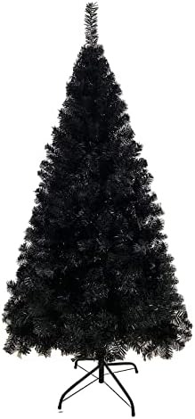 KTKDE 7.5ft מלאכותי עץ חג המולד שחור חיצוני עצים שחורים ליל כל הקדושים עיצוב חג המולד עם 1300 טיפים
