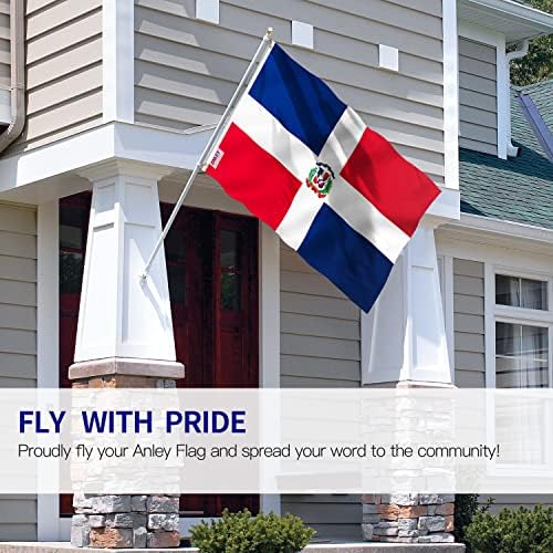 אנלי זבוב בריזה 3x5 רגל דגל הרפובליקה הדומיניקנית - צבע חי והוכחה דהייה - כותרת בד ותפור כפול - דגלים