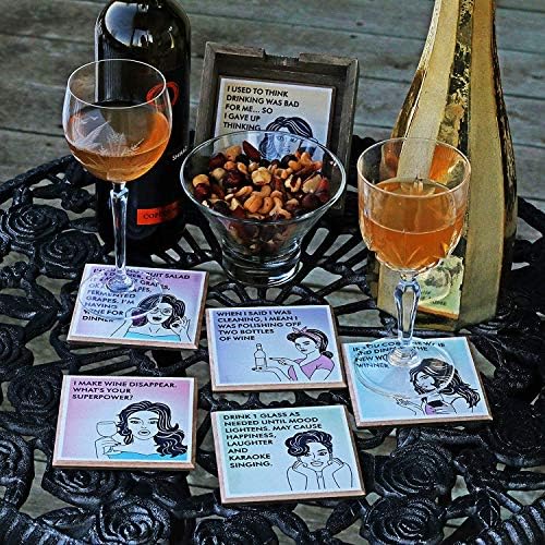 פונטופול - 6 תחתיות יין מצחיקות עם מחזיק. מתנות יין לנשים. מתנות פיל לבן מצחיקות ביותר. המושלם לנשים