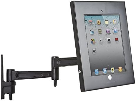 עמדת תצוגה שולחן עבודה בטאבלט בטוחה ומאובטחת עמדת תצוגה שולחן עבודה לאייפד 2-4 ו- iPad Air, שחור