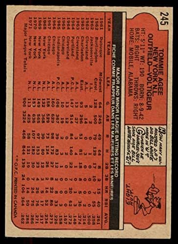 1972 O-PEE-CHEE 245 TOMMIE AGEE NEW YORK METS EX/MT Mets