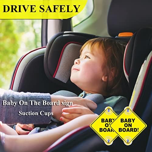 2 יחידות תינוק על לוח סימנים - יניקה כוסות - ילדים על לוח רכב מדבקה - עמיד למים תינוק על לוח רכב אביזרי
