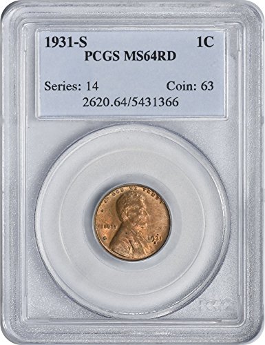 1931-S Lincoln Cents MS64RD PCGS