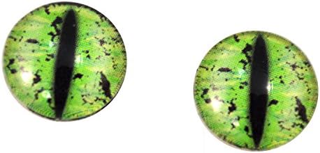 14 ממ דרקון דרגון עיניים זכוכית ירוקה מכוסה קבוצ'ונים עבור פסלי פוחי פנטזיה או תכשיטים מייצרים מלאכות