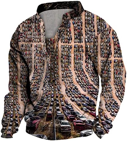 חולצות T גברים מגדירים כפתור גברים שרוול ארוך חולצה חיצונית דפוס שבטי שבטי שרוול ארוך עליון תחת קרצוף