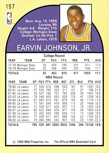 1990-91 NBA Hoops 157 מג'יק ג'ונסון כרטיס כדורסל לייקרס - השחקן היקר ביותר