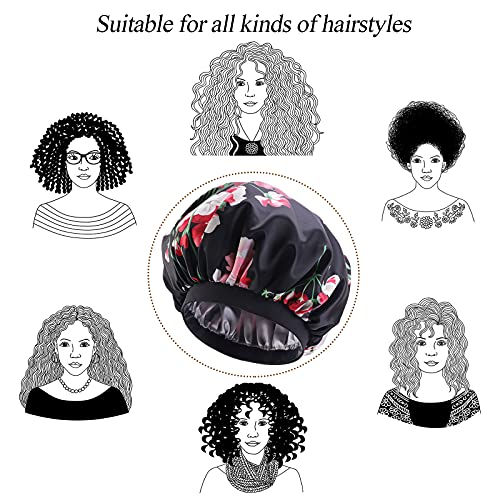 מצנפת סאטן סאטן של קימקסלי למונט שיער ישן לנשים מכסה שיער במקלחת מצנפת לצמות, שיער ארוך, ראסטות, שיער